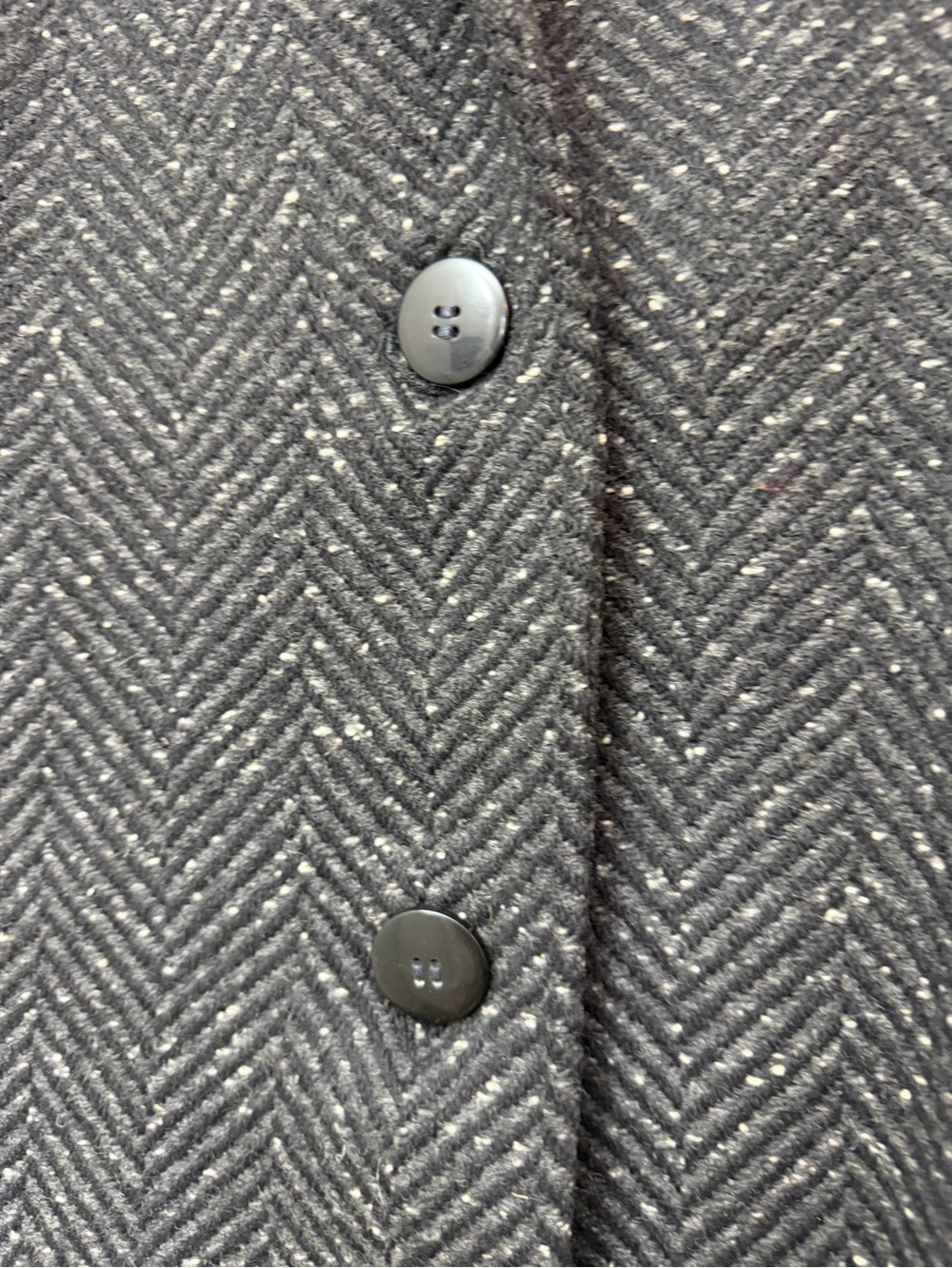 Vintage Collection Élégante Grey Herringbone Wool Blend Coat Size 8 - Picture 4 of 14